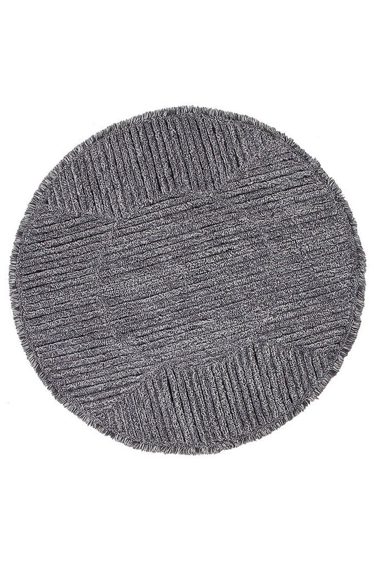 round charcoal grey lorena canals rug