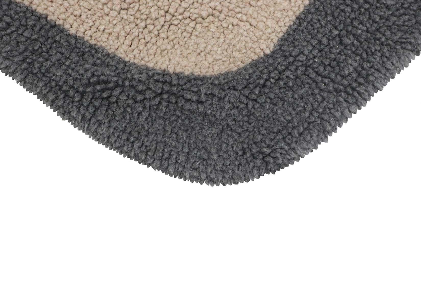 hero character shaped grey wool rug
