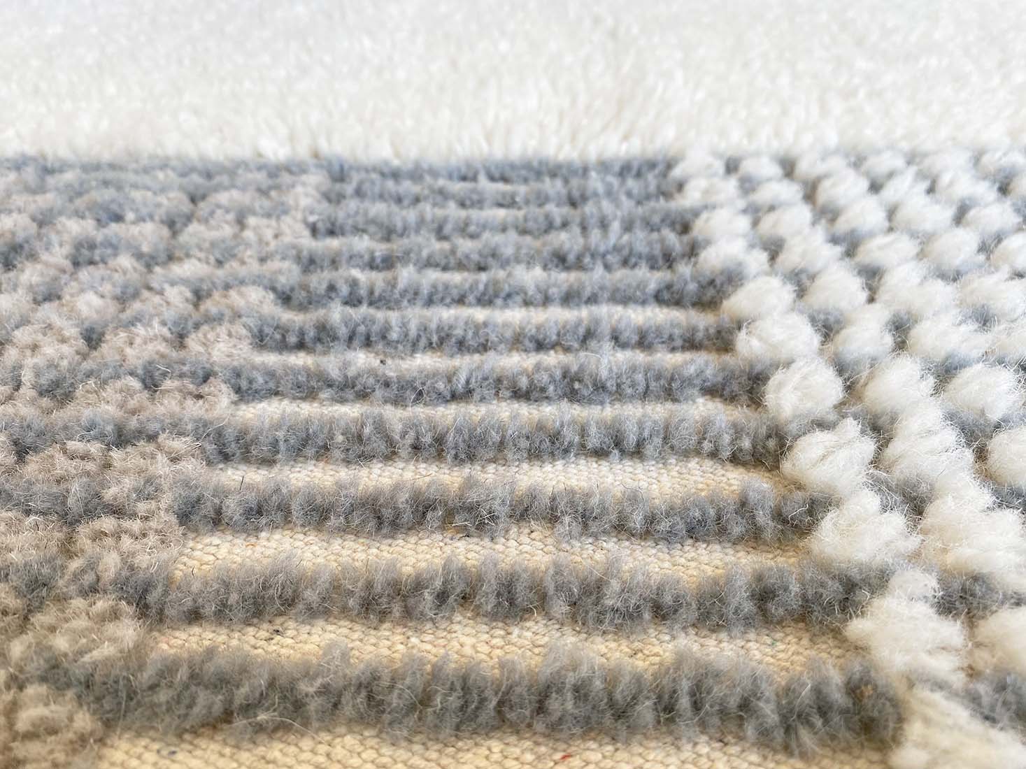 blue and cream washable wool rug
