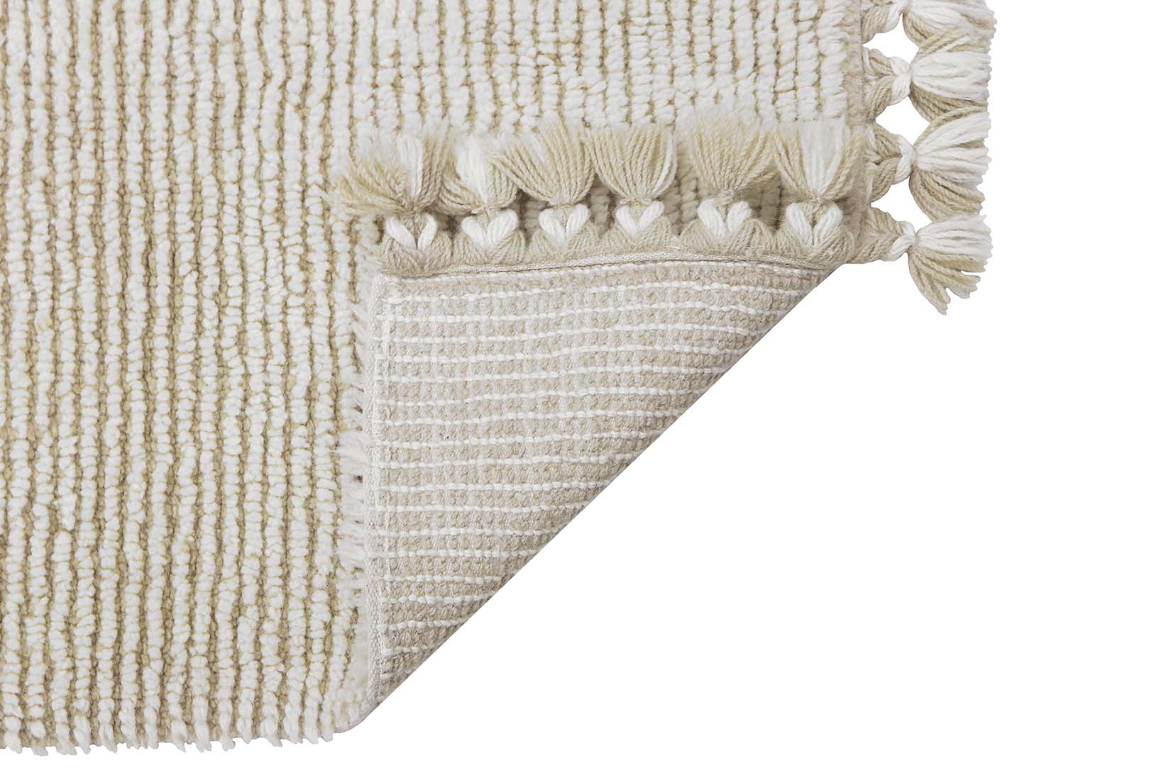 beige and cream textured wool rug
