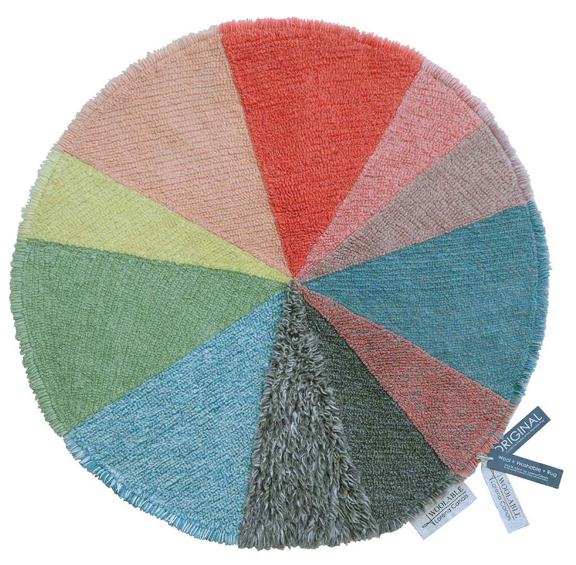 artist inspired multicolour wool round rug 
