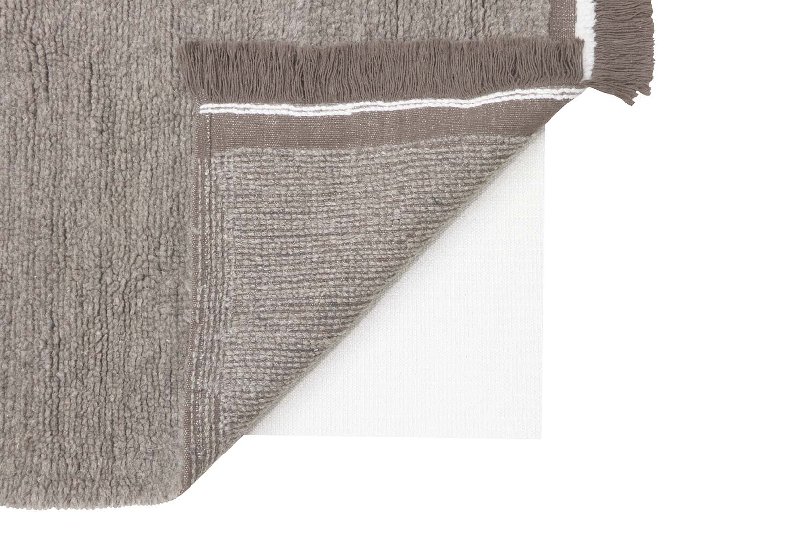 grey washable wool runner with textured detail
