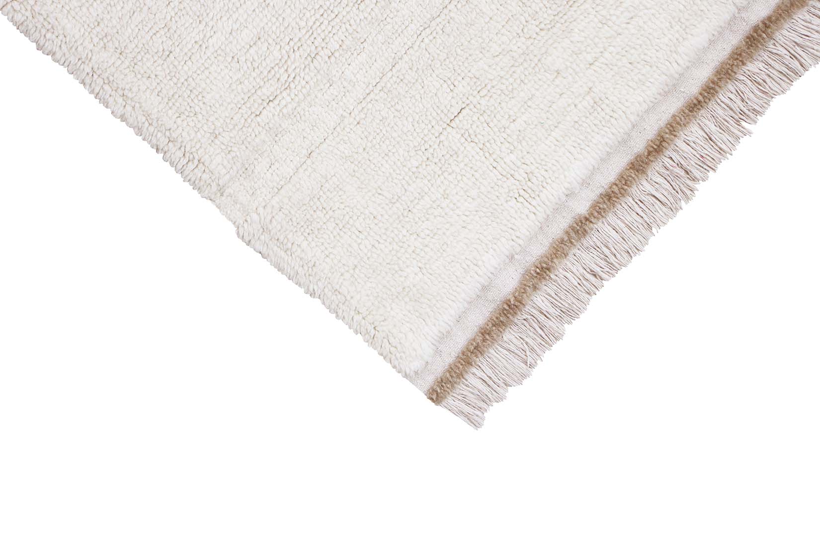 cream washable wool runner with textured detail
