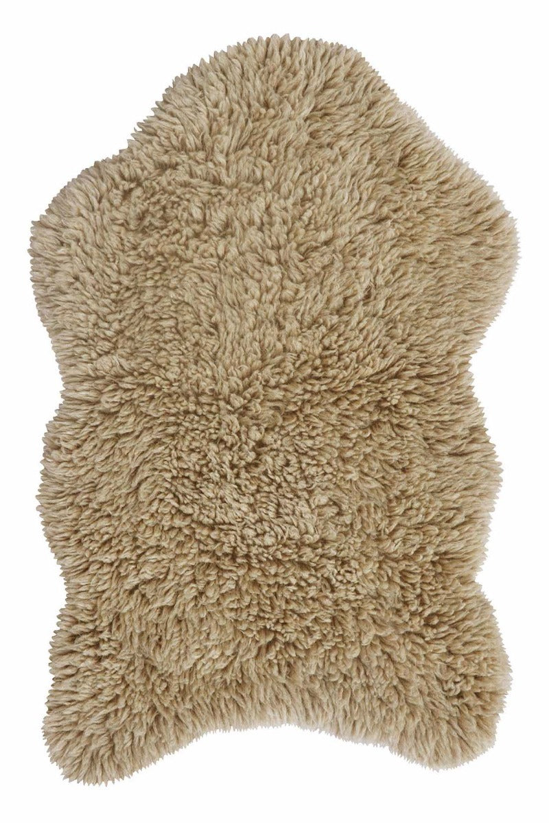 beige washable wool sheepskin rug
