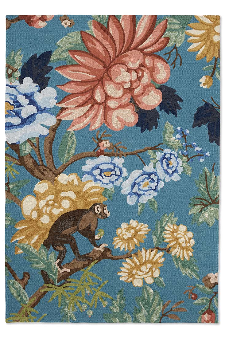 multicolour floral indoor/outdoor rug
