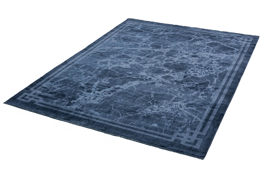 blue bordered rug