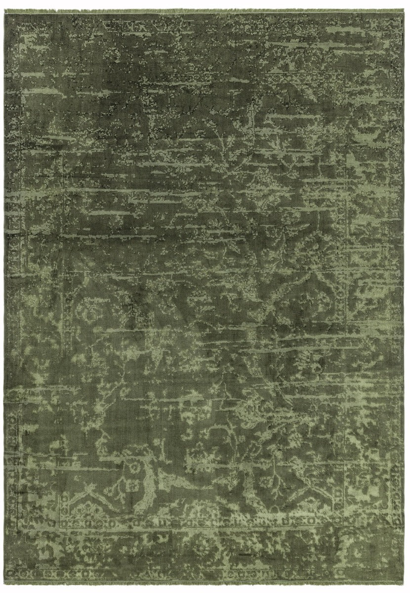 abstract green persian style rug